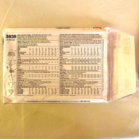 Simplicity 3836 Child’s Poodle Skirt Costume Uncut Sewing Pattern (3,4,5,6) - Picture 6 of 11